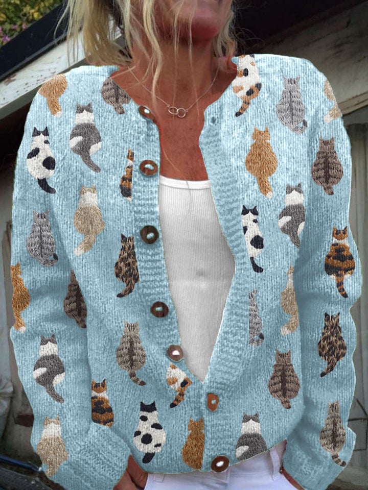 Charlotte™ | Cardigan Confortável com Estampa de Gato
