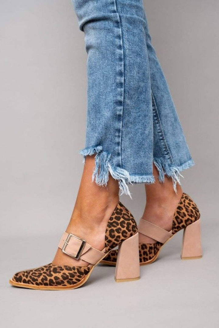 Ilana™ | Sapato de salto bloco com ousado padrão de leopardo