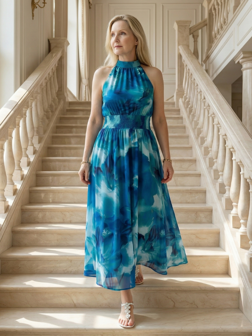 Sylin | Vestido Midi com Decote Halter