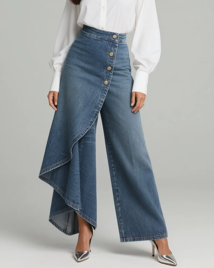 Audrey | Calças Wickelhosen em Denim