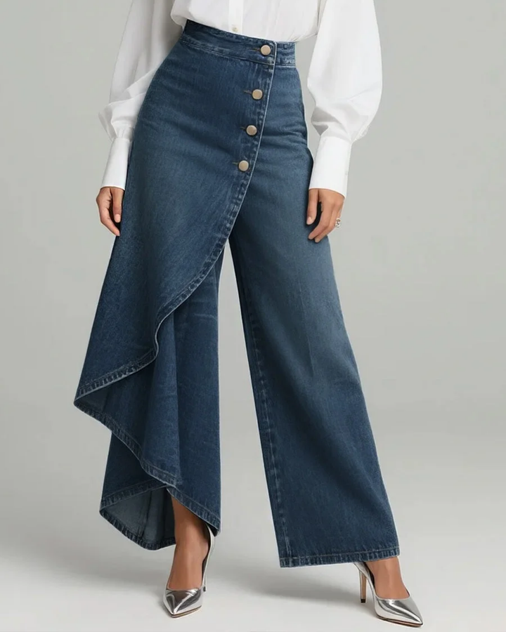 Audrey | Calças Wickelhosen em Denim