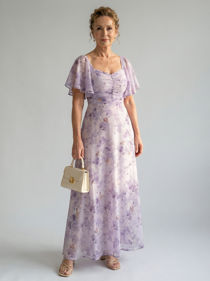 Vaelis | Vestido Midi com Mangas de Volante
