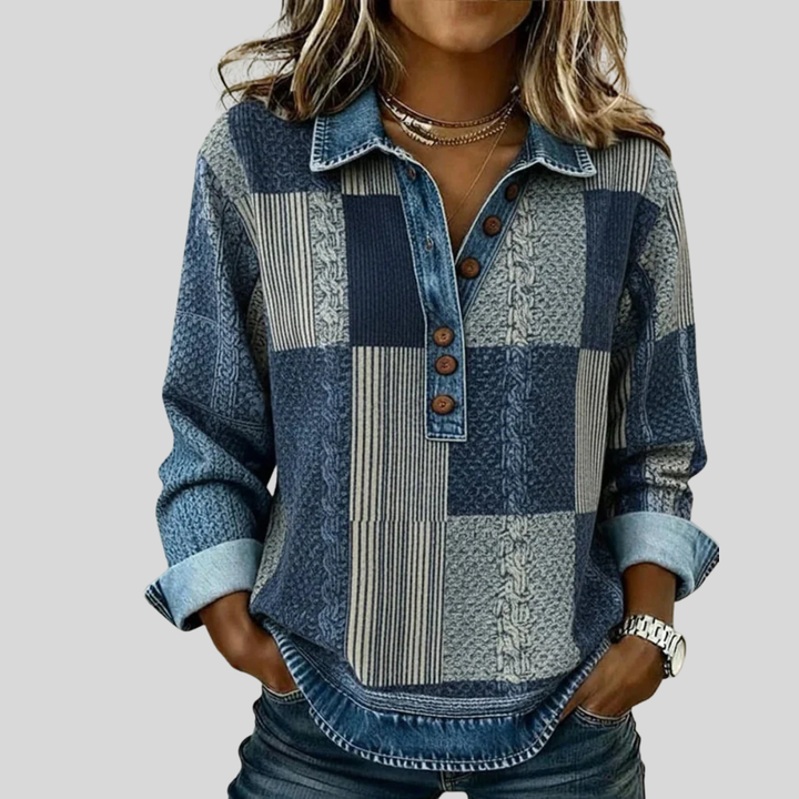 Meridell™ | Sweatshirt com Estampa em Blocos de Cor