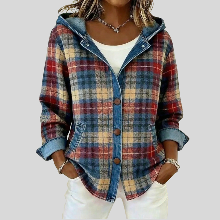 Hildred™ | Shacket de Xadrez com Capuz