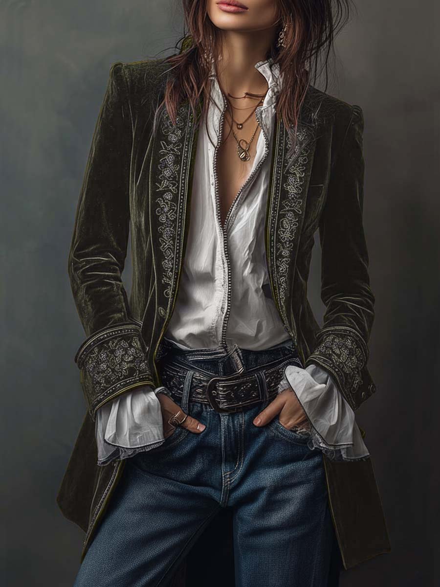 Anastasia | Casaco Longo Bordado