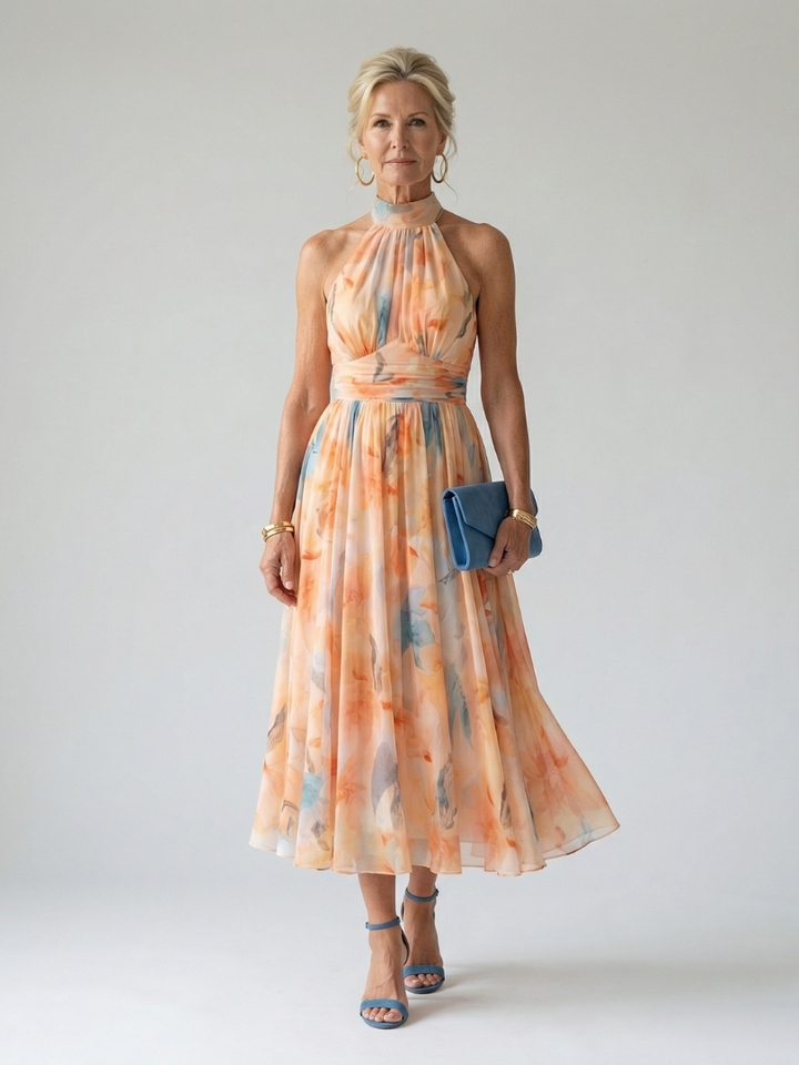 Elin | Vestido Midi com Halter Suave