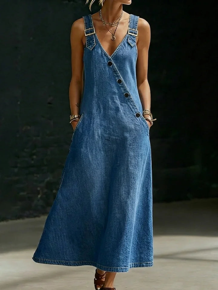 Vera | Vestido de Denim Longe com Botões