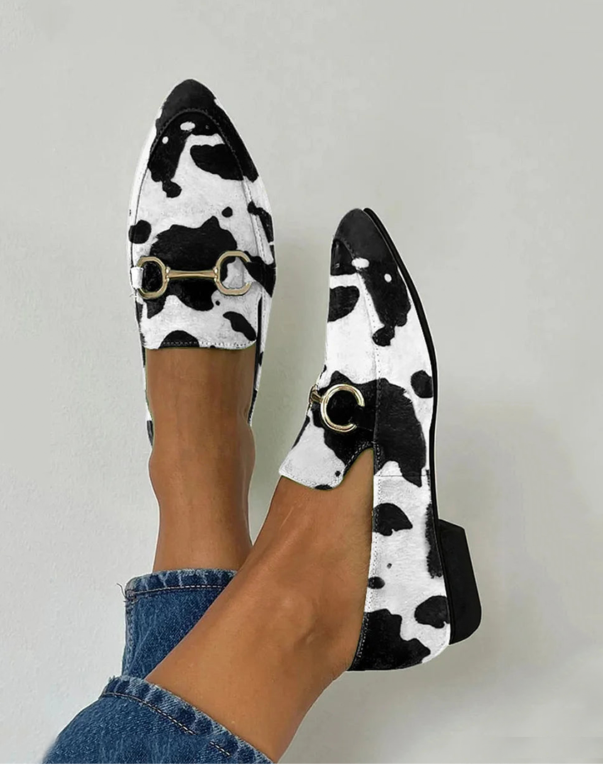Diana - Mocasins estampados com detalhe de fivela