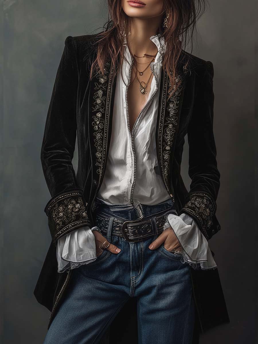 Anastasia | Casaco Longo Bordado