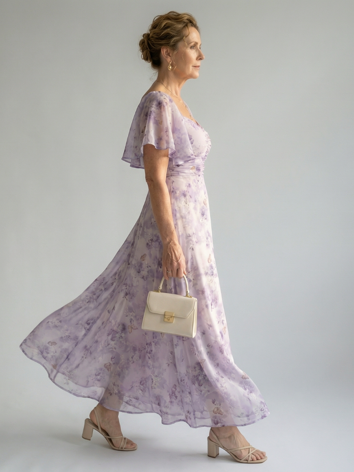 Vaelis | Vestido Midi com Mangas de Volante
