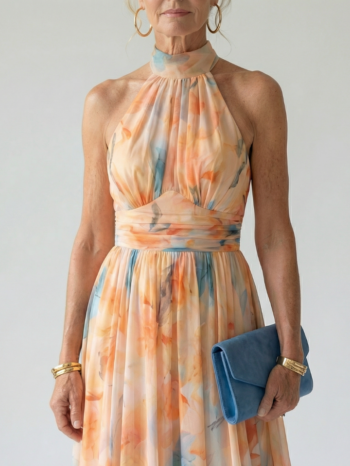 Elin | Vestido Midi com Halter Suave