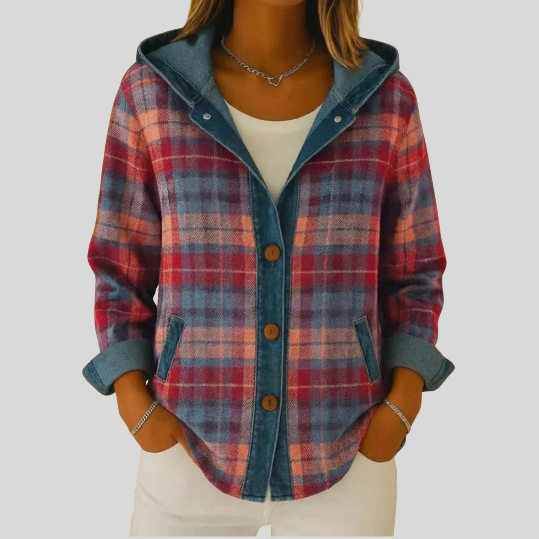 Kellaway™ | Shacket de Xadrez com Capuz