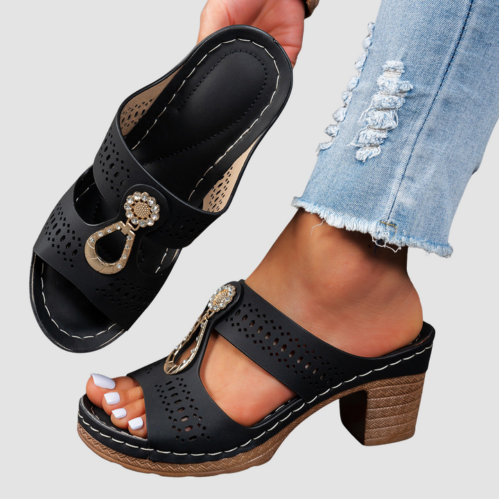 Isabella™ | Sandálias Ortopédicas de Conforto com Tacão Alto