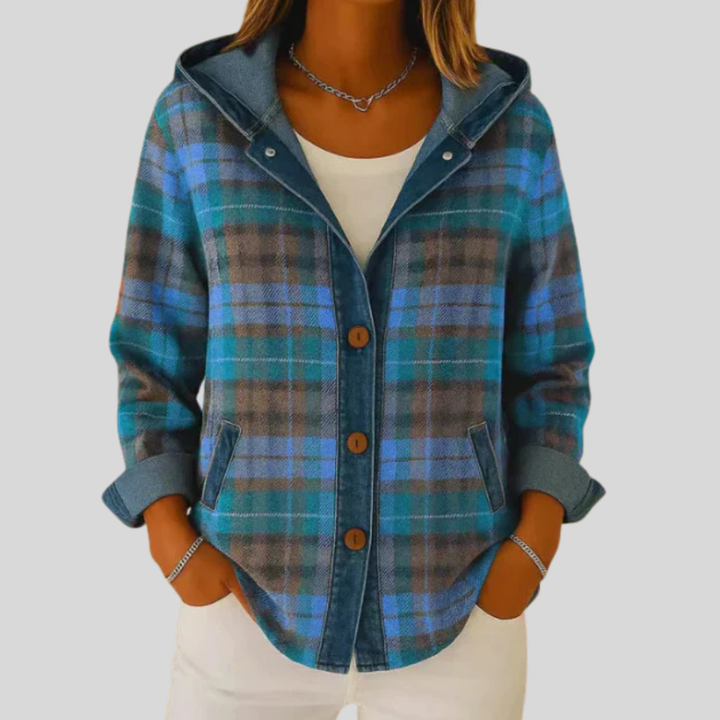 Hildred™ | Shacket de Xadrez com Capuz