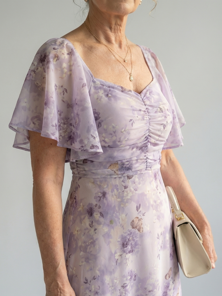Vaelis | Vestido Midi com Mangas de Volante