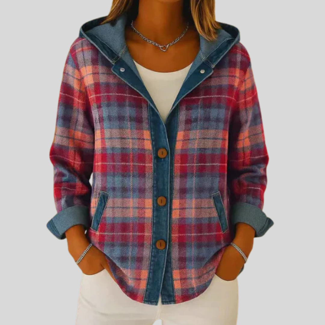 Hildred™ | Shacket de Xadrez com Capuz