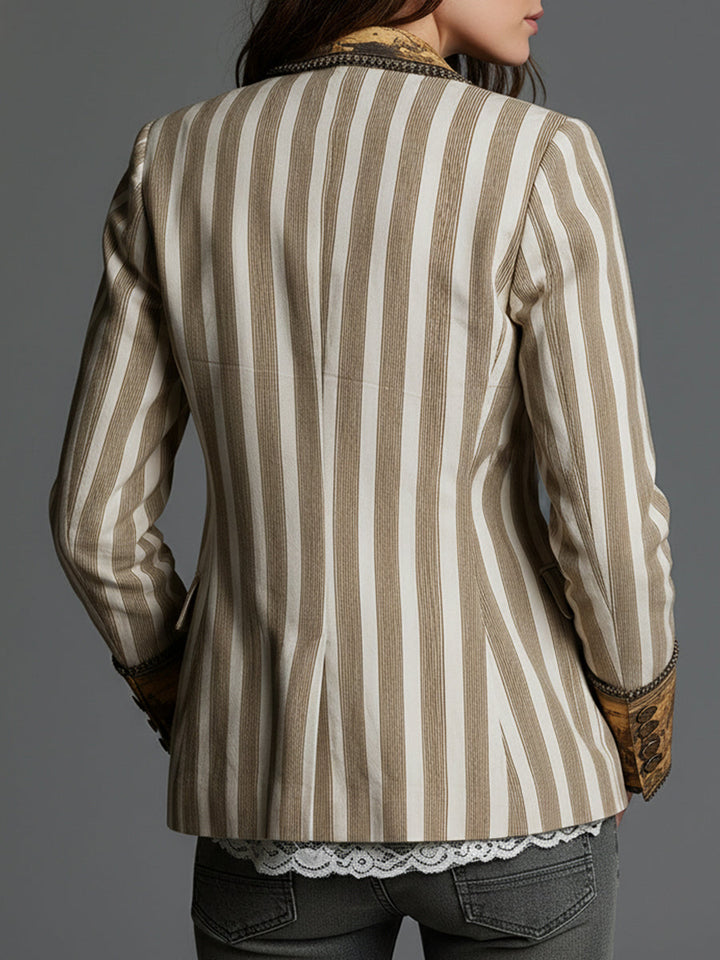 Celine | Blazer de Lapela Listrado Artístico