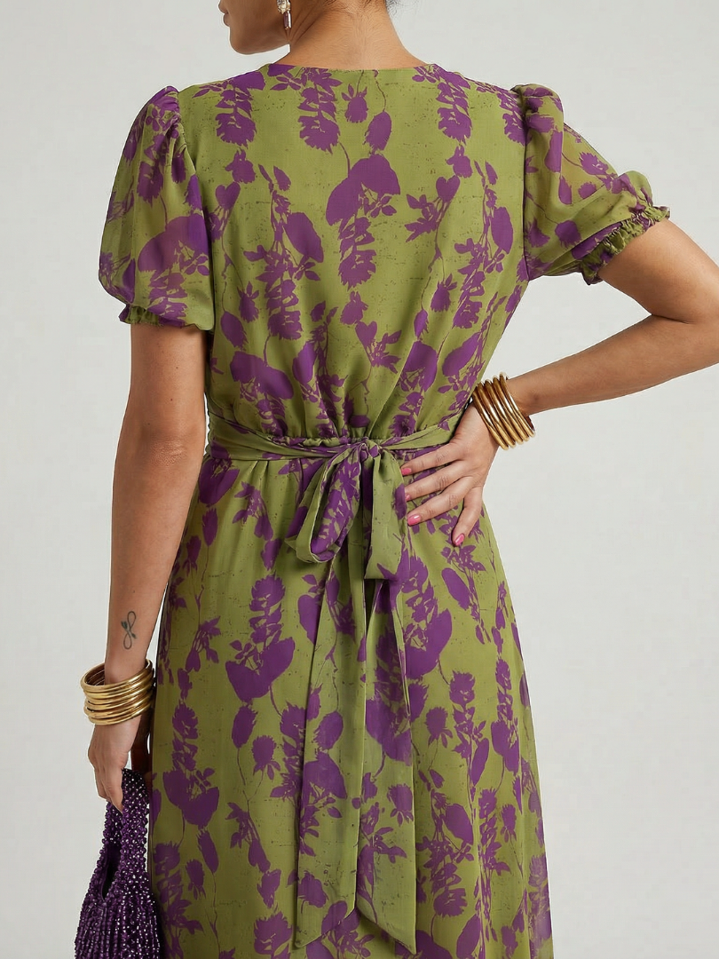 Virel | Vestido Midi Floral Relaxado