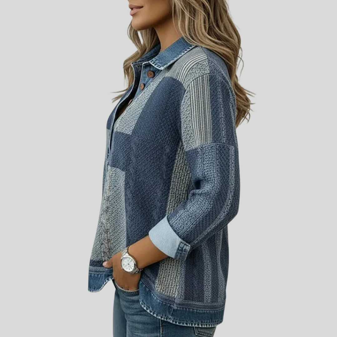 Meridell™ | Sweatshirt com Estampa em Blocos de Cor