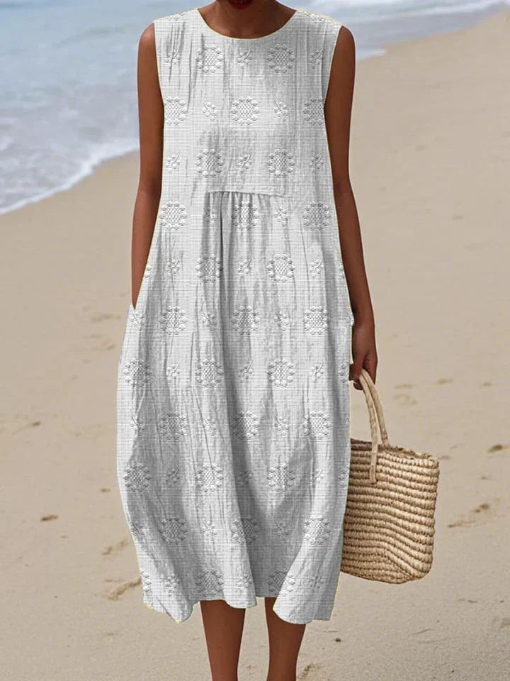 ELARA™ | VESTIDO MIDI SEM MANGAS