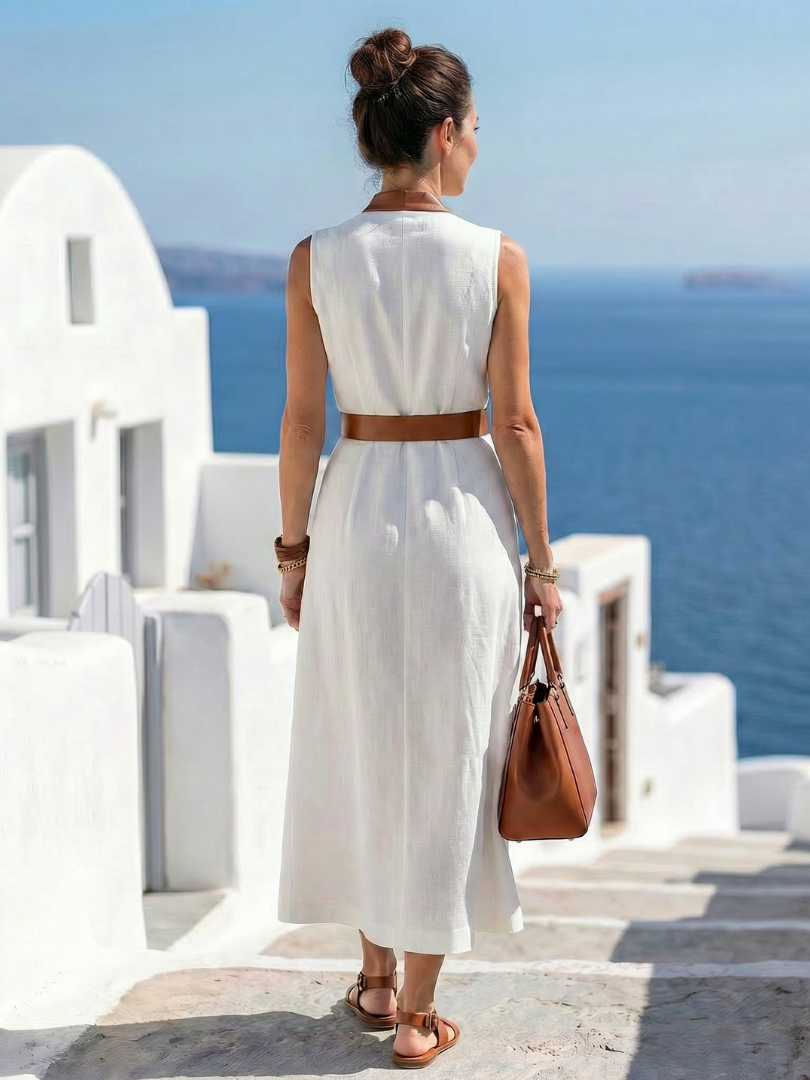 Myra | Vestido Midi de Linha em Contraste
