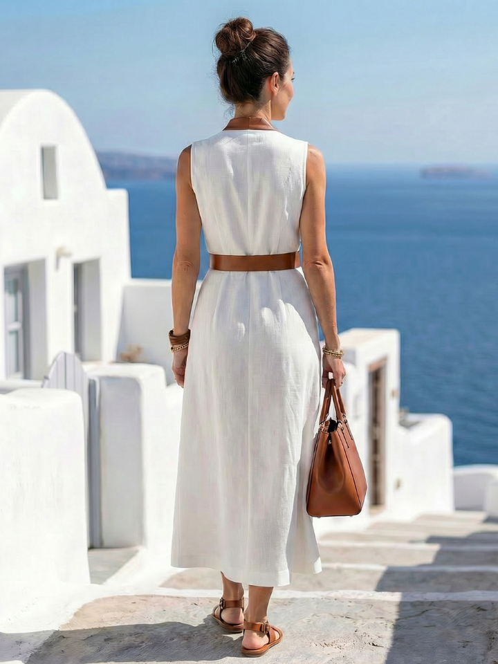 Myra | Vestido Midi de Linha em Contraste