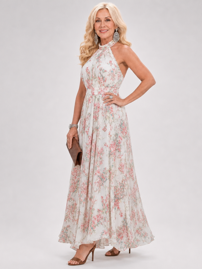 Guinevere | Vestido Midi com Estampado Floral e Saia Fluida