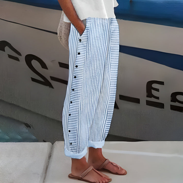 Dagny | Calças Elegantes de Verão às Riscas