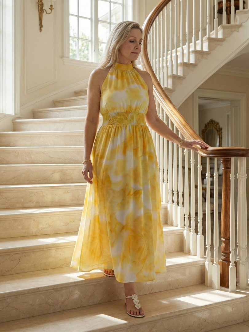 Sylin | Vestido Midi com Decote Halter