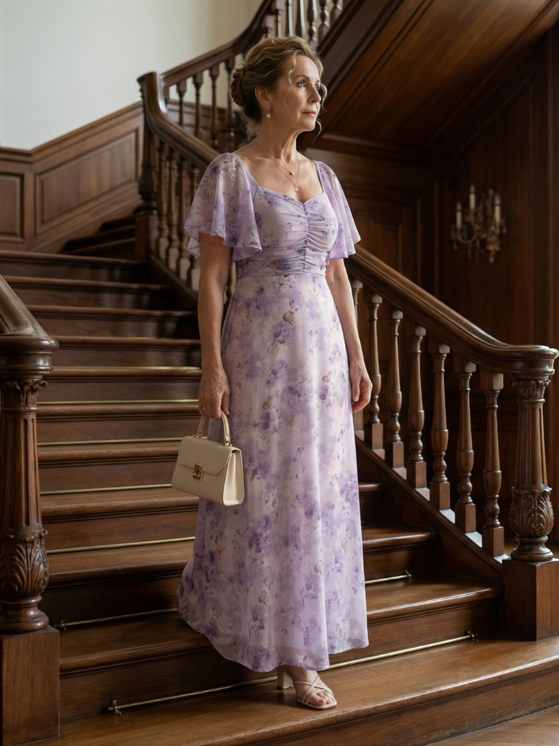 Vaelis | Vestido Midi com Mangas de Volante