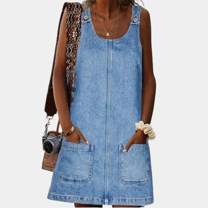 Saylor | Vestido Relaxado em Look Denim