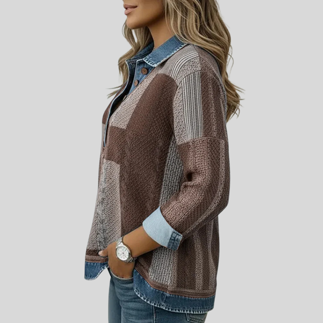Meridell™ | Sweatshirt com Estampa em Blocos de Cor