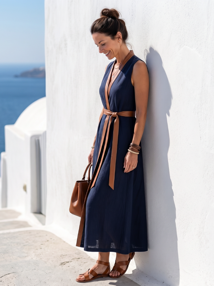 Myra | Vestido Midi de Linha em Contraste