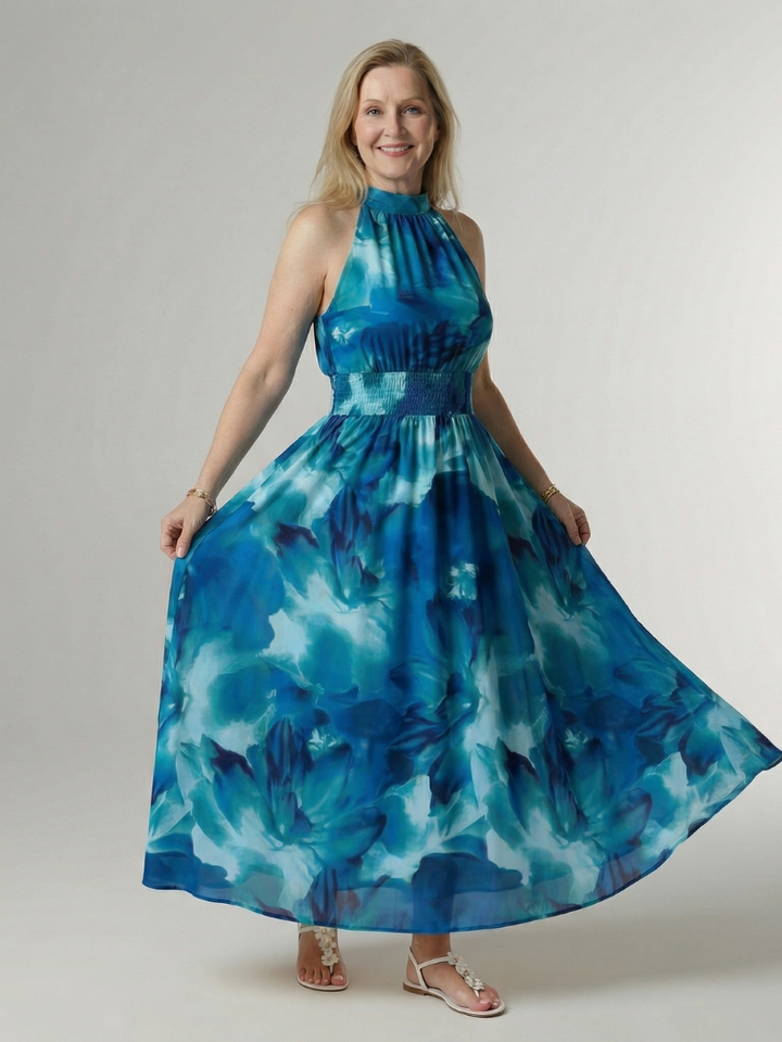 Sylin | Vestido Midi com Decote Halter