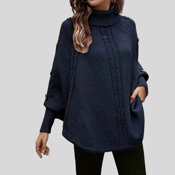 Norelle™ | Sweater de Gola Alta em Ponto de Corda