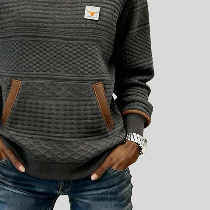Noelle™ | Sweater de Gola Redonda em Cores Contrastantes