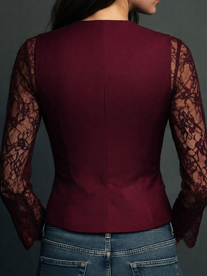 Noémie | Blazer Preto com Mangas Semi-Transparentes