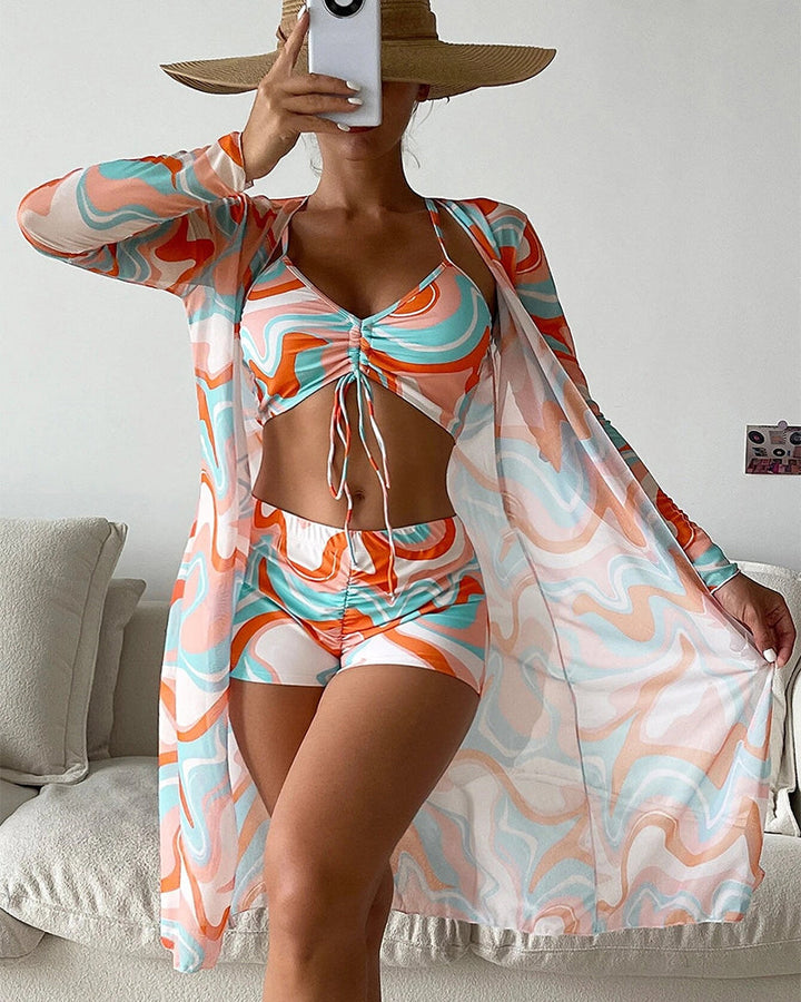 Bloom | Conjunto de Bikini de 3 Peças com Estampado