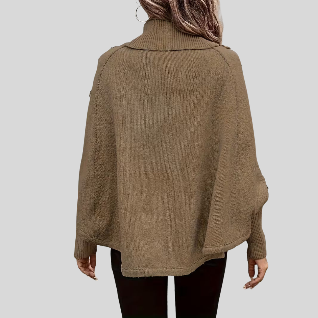 Norelle™ | Sweater de Gola Alta em Ponto de Corda