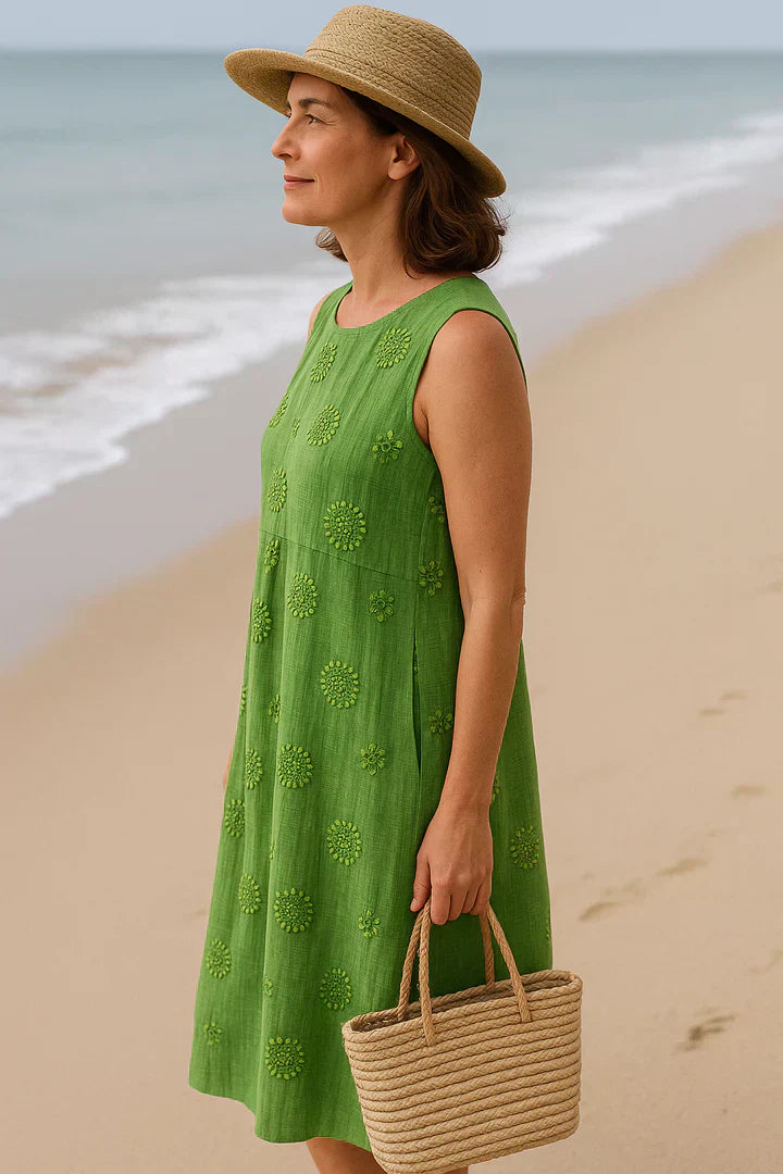 ELARA™ | VESTIDO MIDI SEM MANGAS