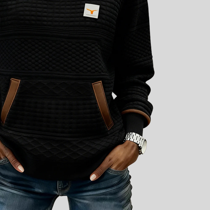 Noelle™ | Sweater de Gola Redonda em Cores Contrastantes