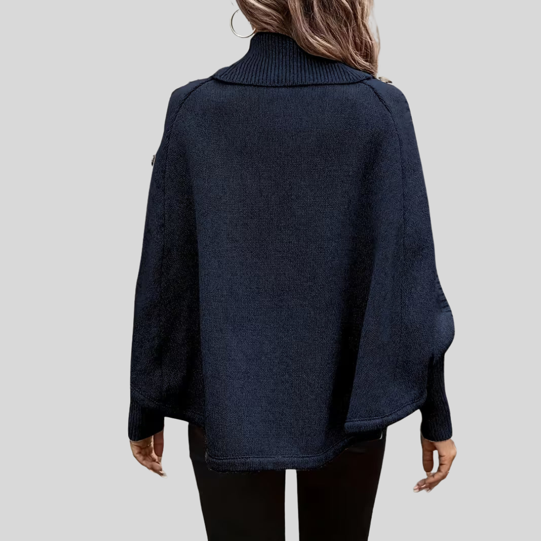 Norelle™ | Sweater de Gola Alta em Ponto de Corda