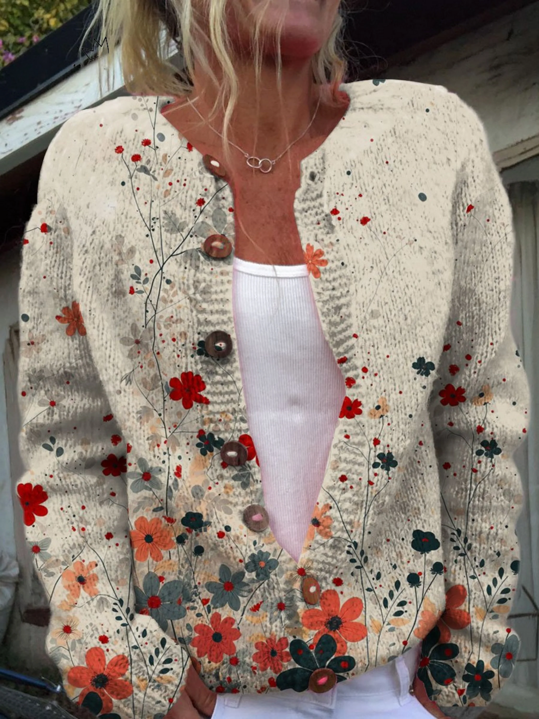 Sabrina™ | Cardigan de Malha Floral Vintage