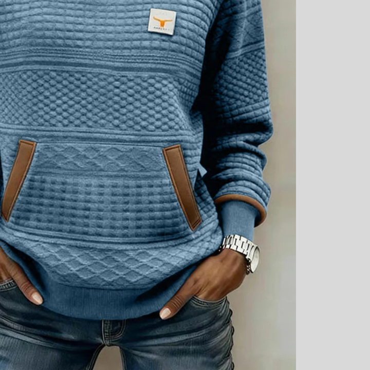 Noelle™ | Sweater de Gola Redonda em Cores Contrastantes
