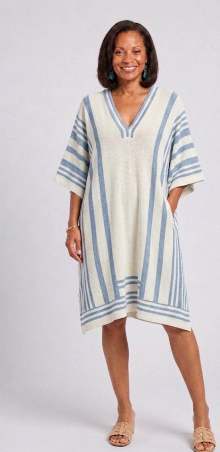 Serenella | Vestido de manga larga e até ao joelho com decote em V