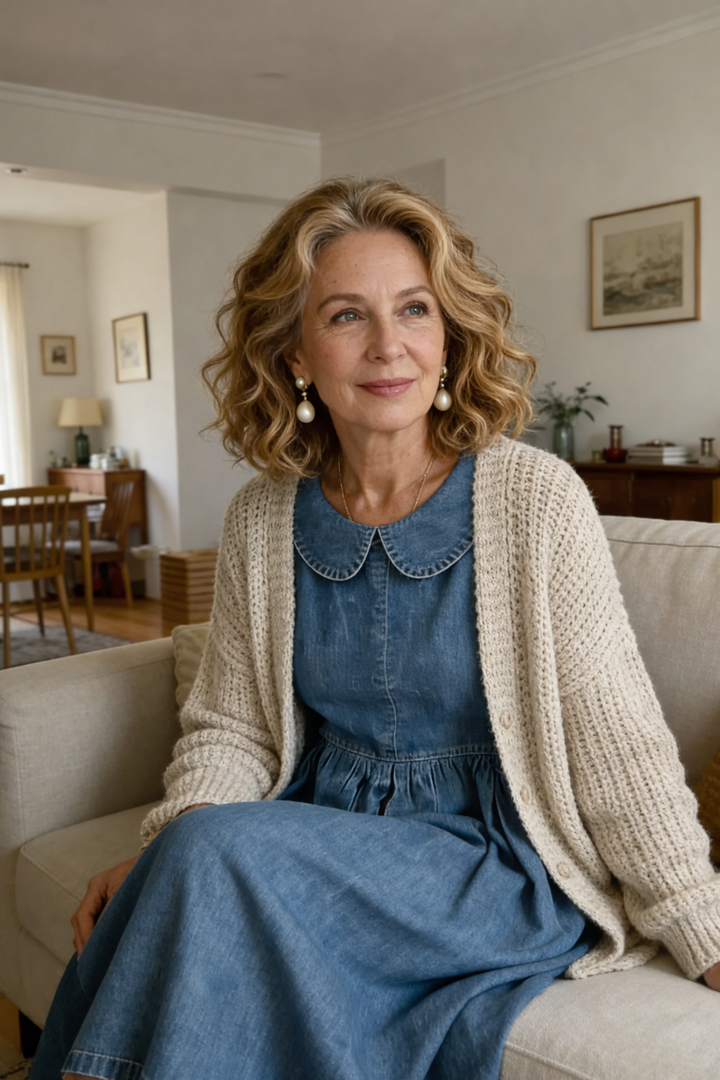 Clara | Vestido de Denim com Gola Peter Pan