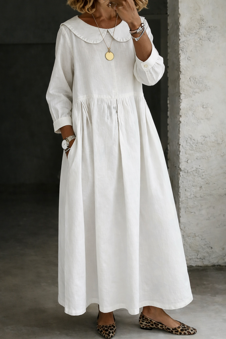Clara | Vestido de Denim com Gola Peter Pan