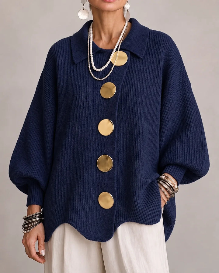 Elara | Cardigan de Malha Oversized com Botões