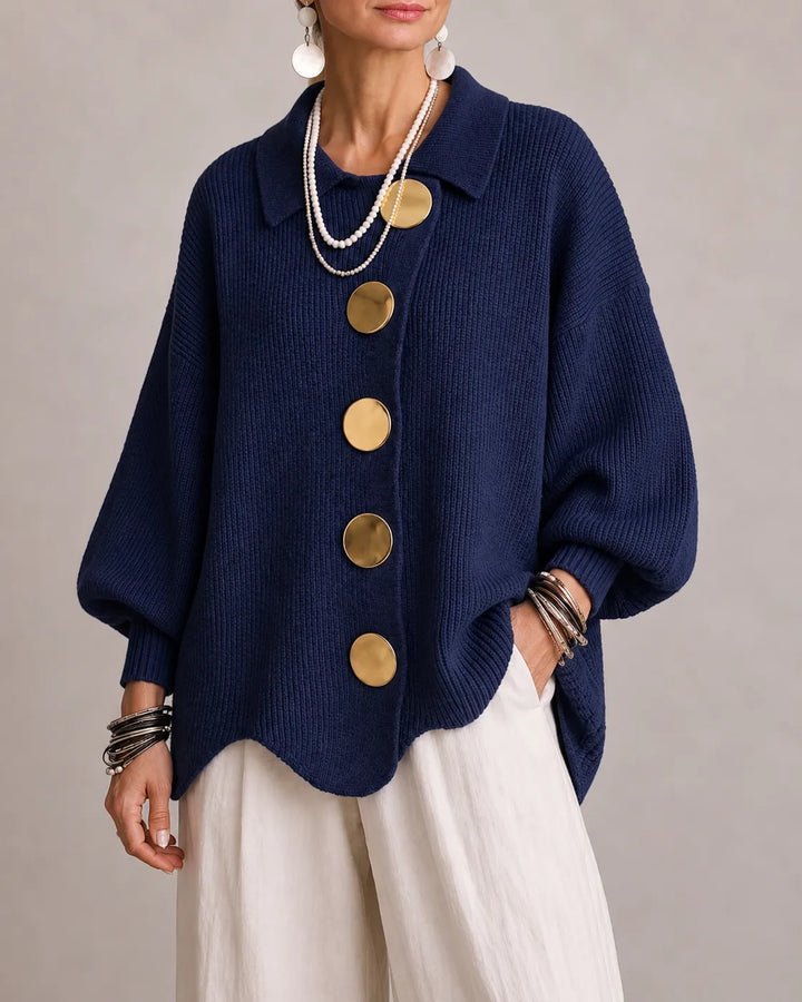 Elara | Cardigan de Malha Oversized com Botões