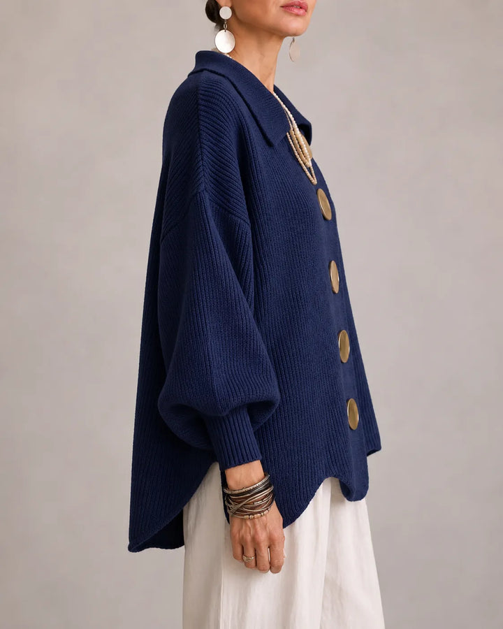 Elara | Cardigan de Malha Oversized com Botões